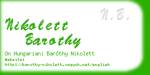 nikolett barothy business card